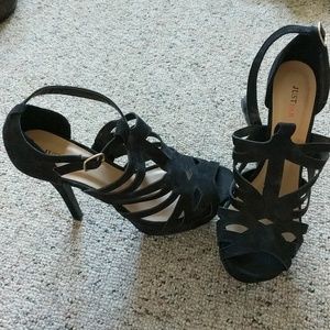 Black sandal heels